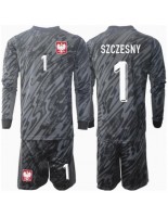 Otroške Nogometnih dresov Poljska Wojciech Szczesny #1 Vratar Gostujoči EP 2024 Dolgi rokavi (+ hlače)